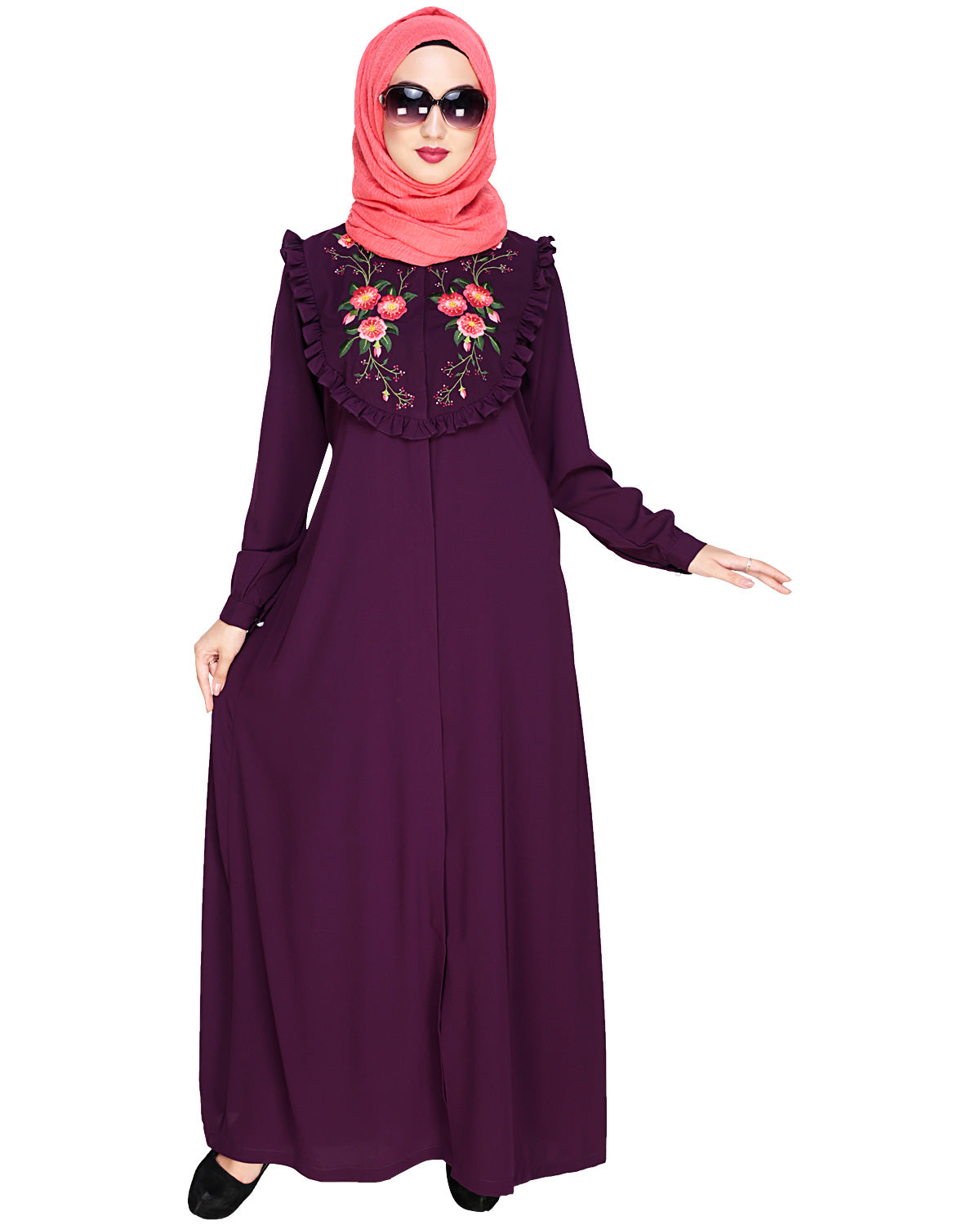 Ruffled Affair Abaya Green