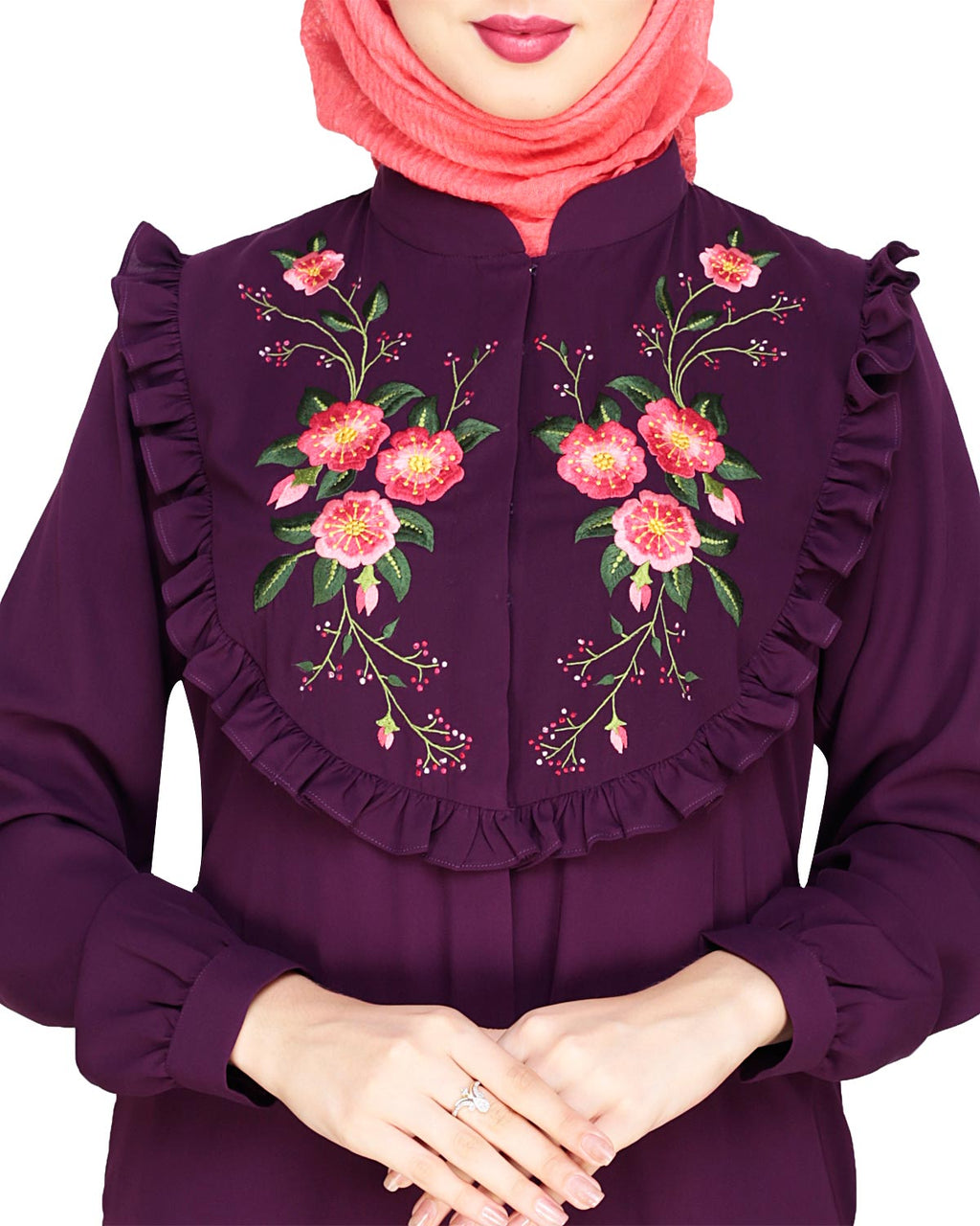 Ruffled Affair Abaya Green