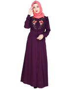 Ruffled Affair Abaya Purple
