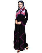Criss Cross Detailing Abaya Black