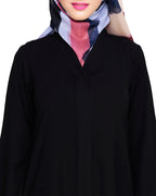 Criss Cross Detailing Abaya Black