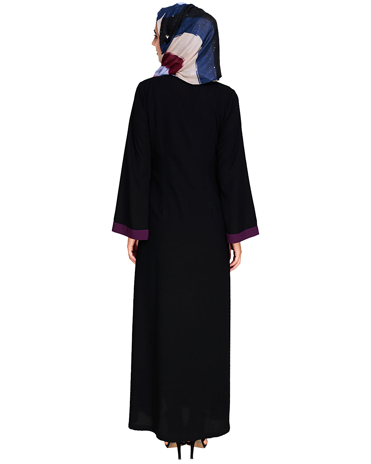 Criss Cross Detailing Abaya Black