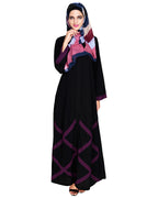 Criss Cross Detailing Abaya Black
