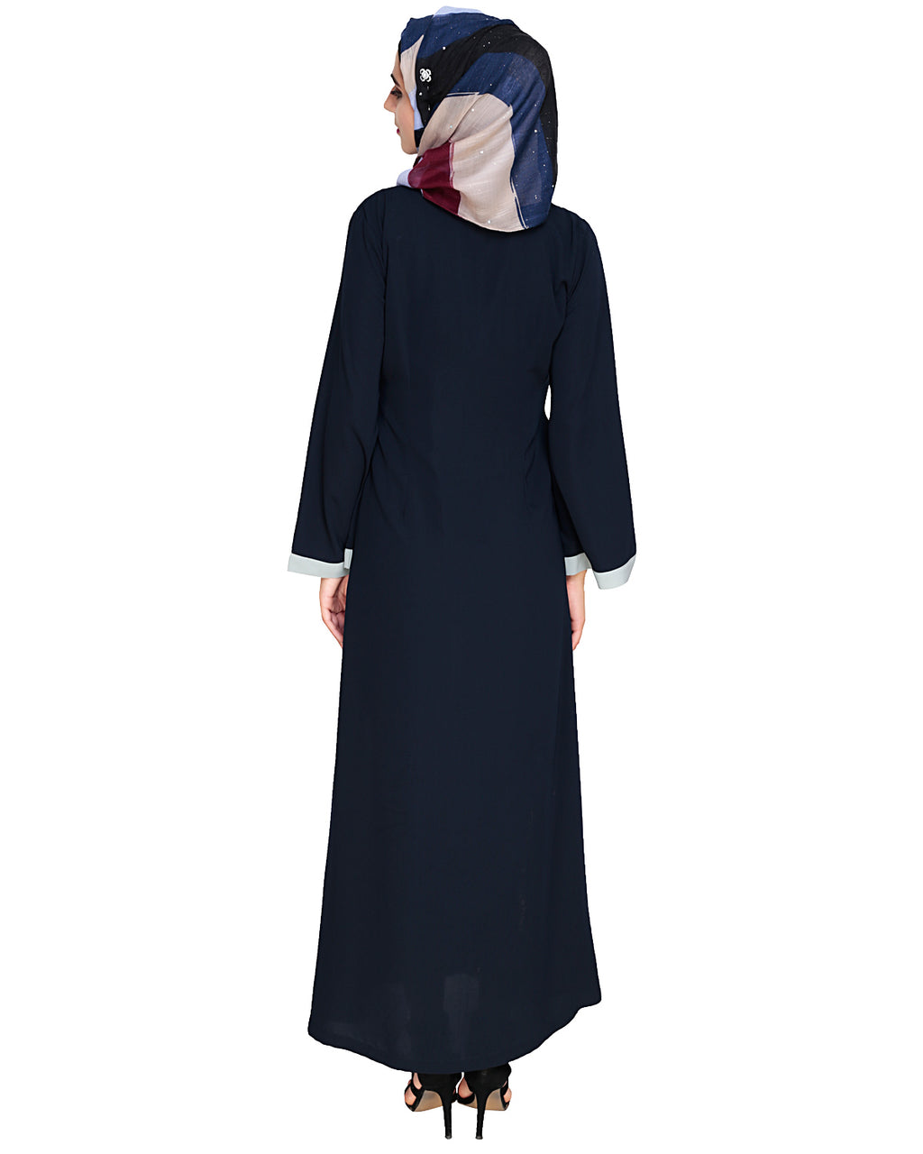 Criss Cross Detailing Abaya Blue