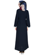 Criss Cross Detailing Abaya Blue