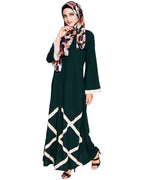 Criss Cross Detailing Abaya Bottle Green