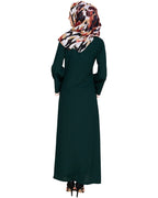 Criss Cross Detailing Abaya Bottle Green