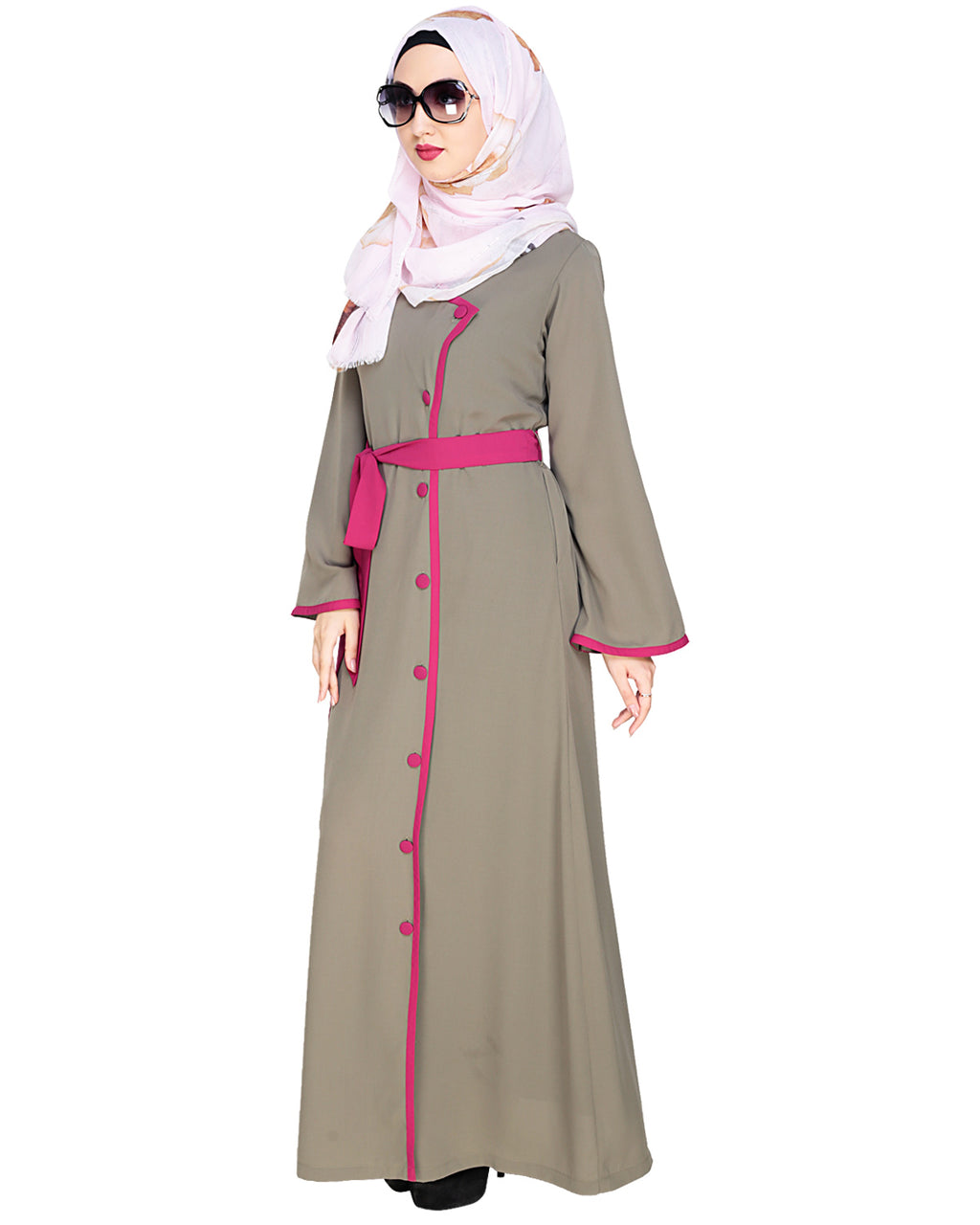 Vougish Angarkha Abaya Grey