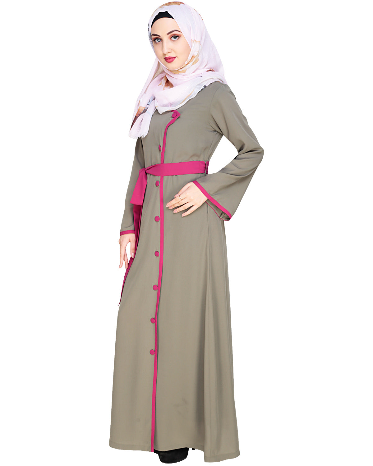 Vougish Angarkha Abaya Grey