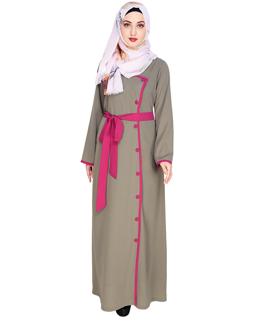 Vougish Angarkha Abaya Grey