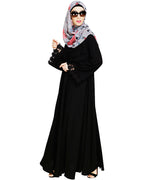 Flouncy Laced Abaya Black
