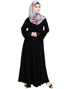 Flouncy Laced Abaya Black