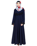 Flouncy Laced Abaya Blue