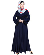 Flouncy Laced Abaya Blue