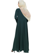 Flouncy Laced Abaya Green