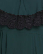 Flouncy Laced Abaya Green