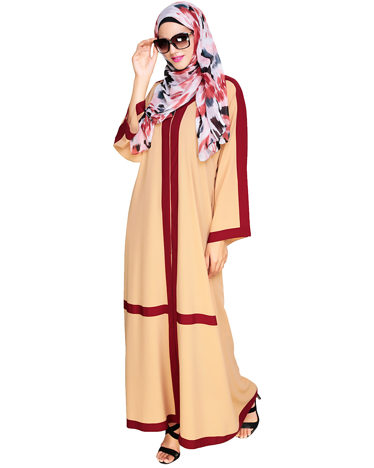 Enswathe Dubai Style Abaya Beige
