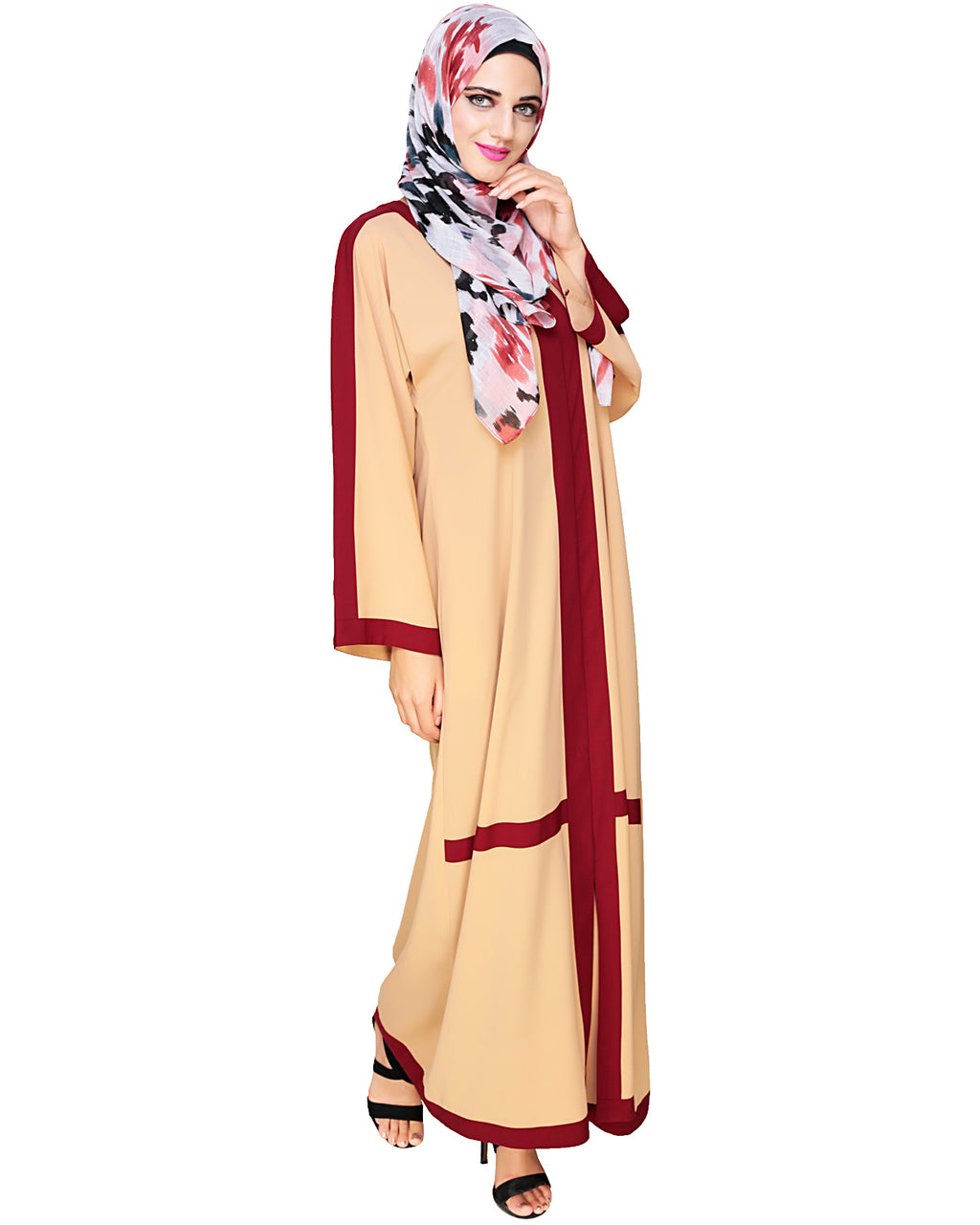 Enswathe Dubai Style Abaya Beige