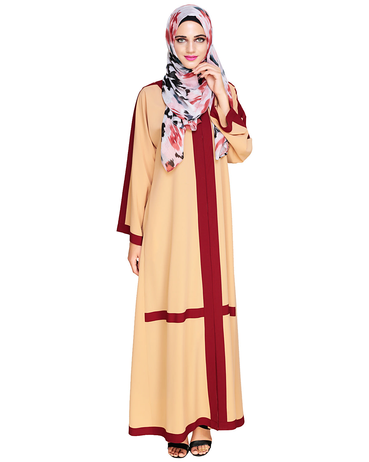 Enswathe Dubai Style Abaya Beige