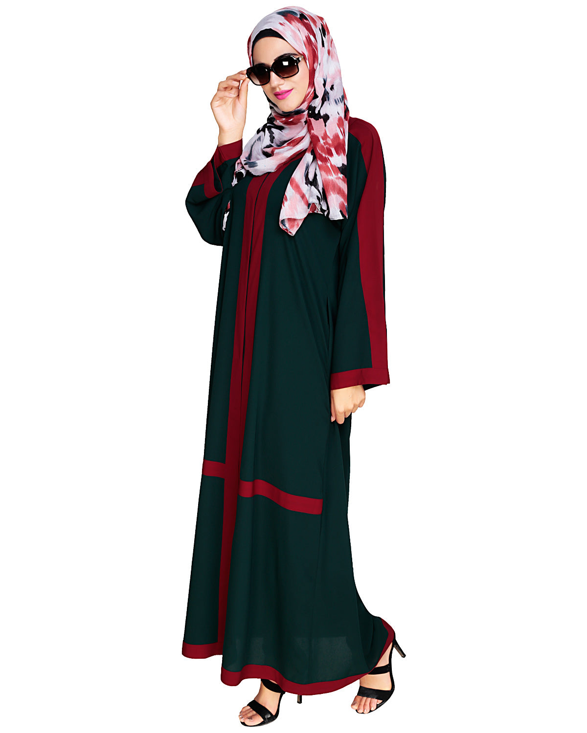 Enswathe Dubai Style Abaya Bottle Green