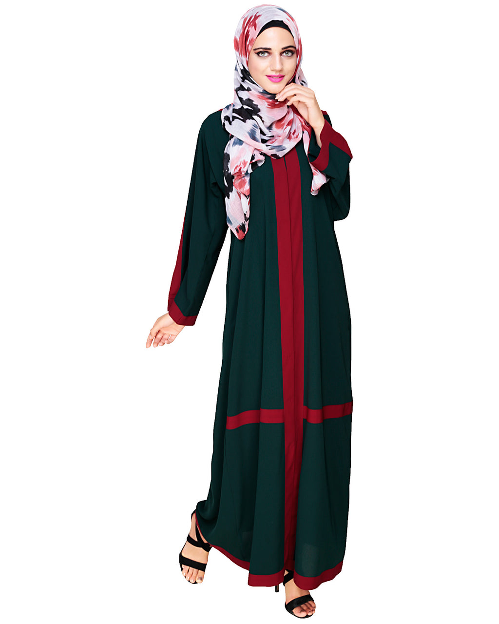 Enswathe Dubai Style Abaya Bottle Green