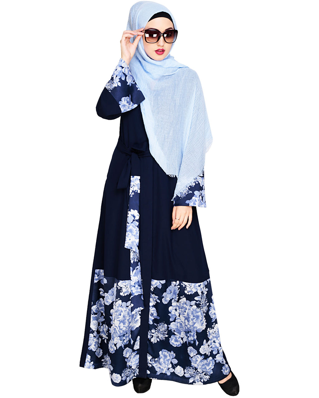 Premium Satin Abaya Dark Blue