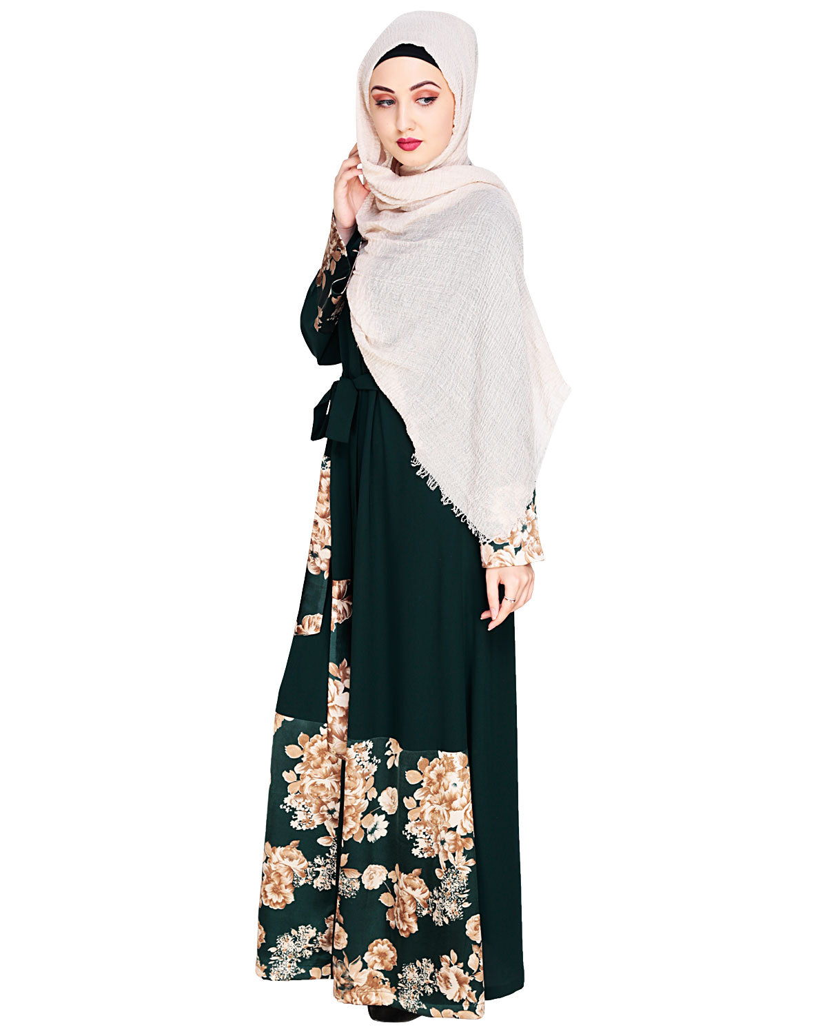 Premium Satin Abaya Green