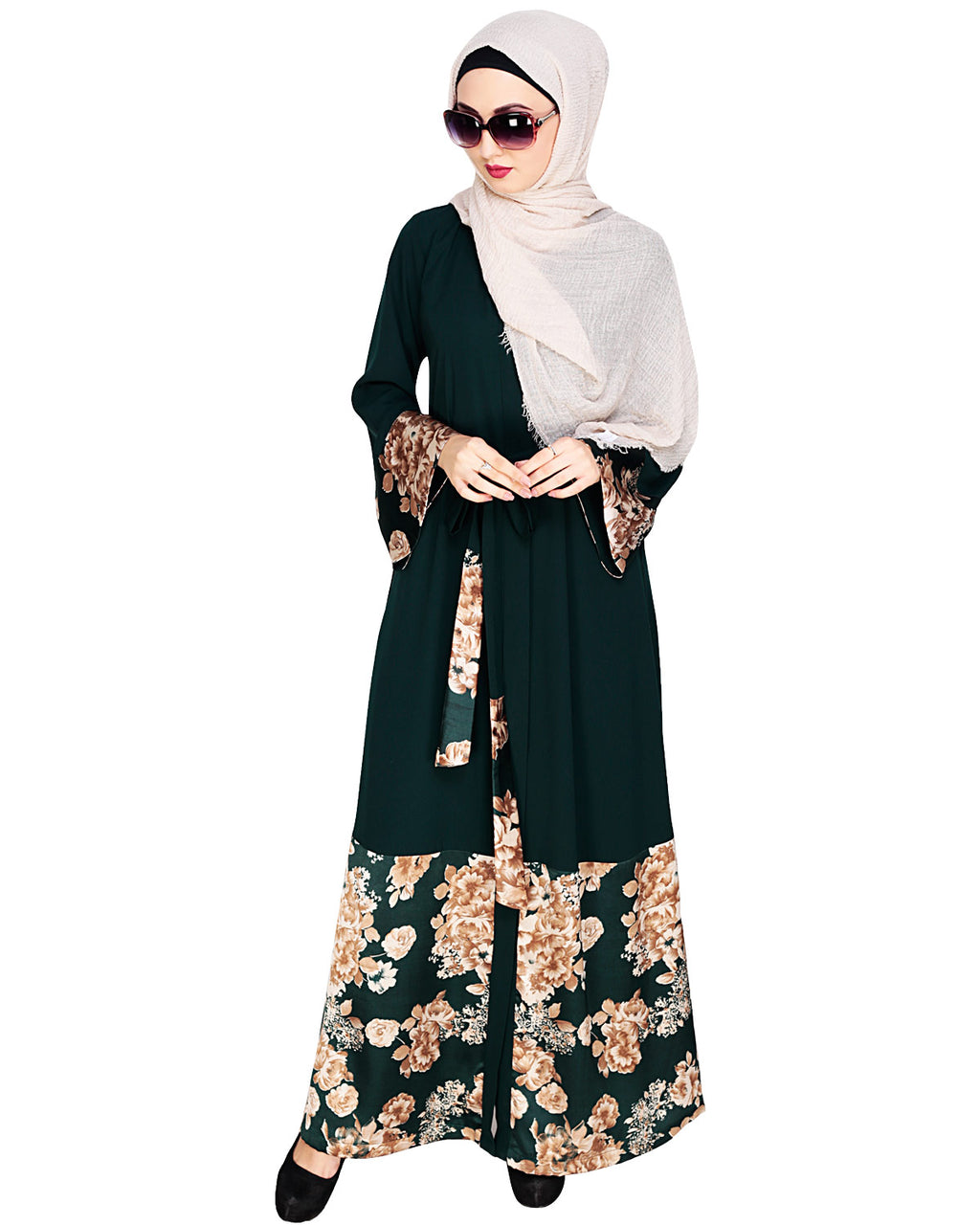 Premium Satin Abaya Green