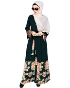 Premium Satin Abaya Green