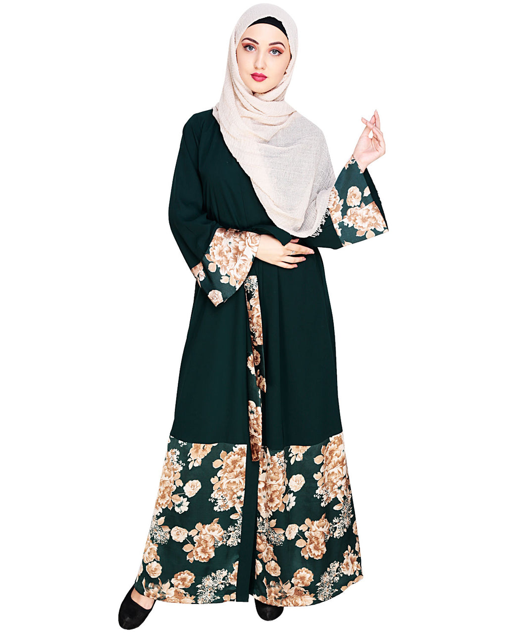 Premium Satin Abaya Green