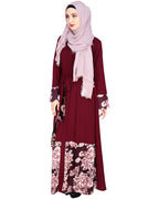 Premium Satin Abaya Wine