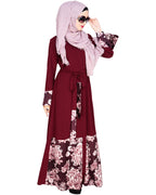 Premium Satin Abaya Wine