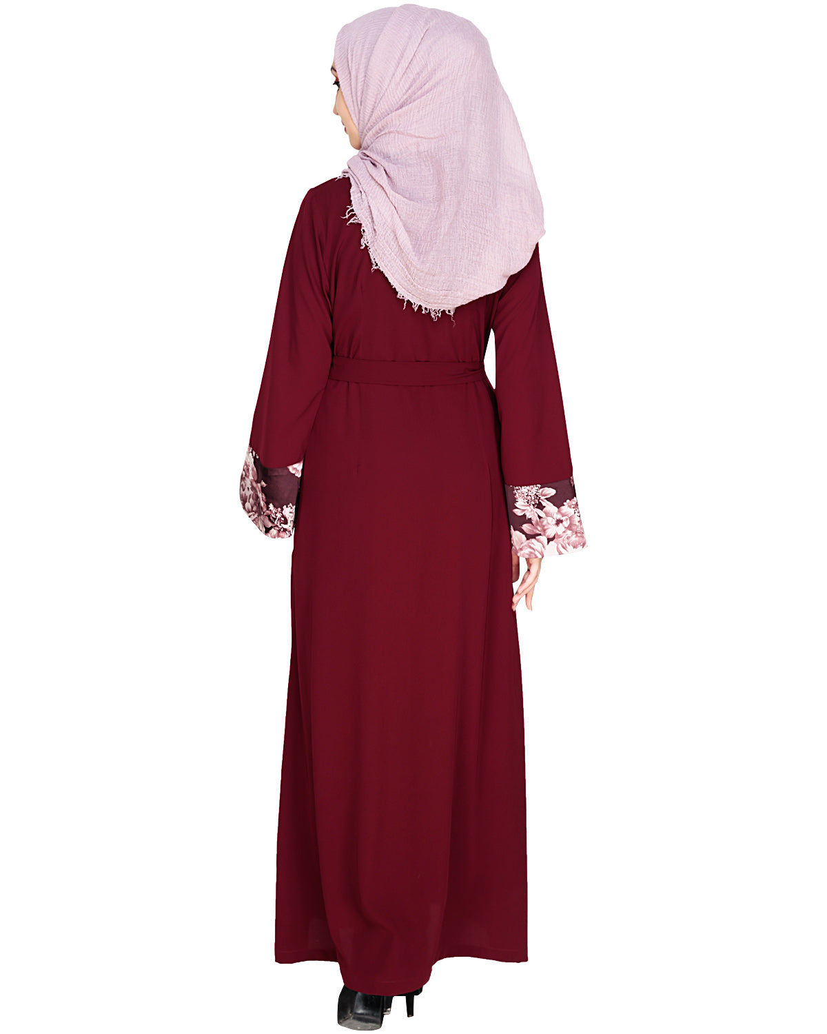 Premium Satin Abaya Wine
