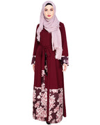 Premium Satin Abaya Wine