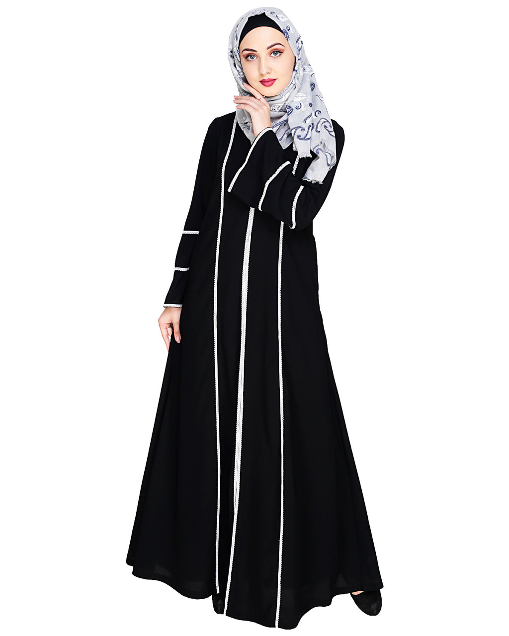 Snazzy Lace Abaya Black