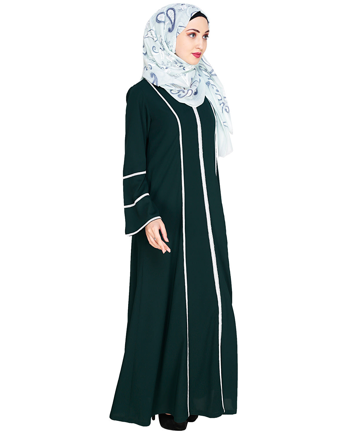 Snazzy Lace Abaya Black