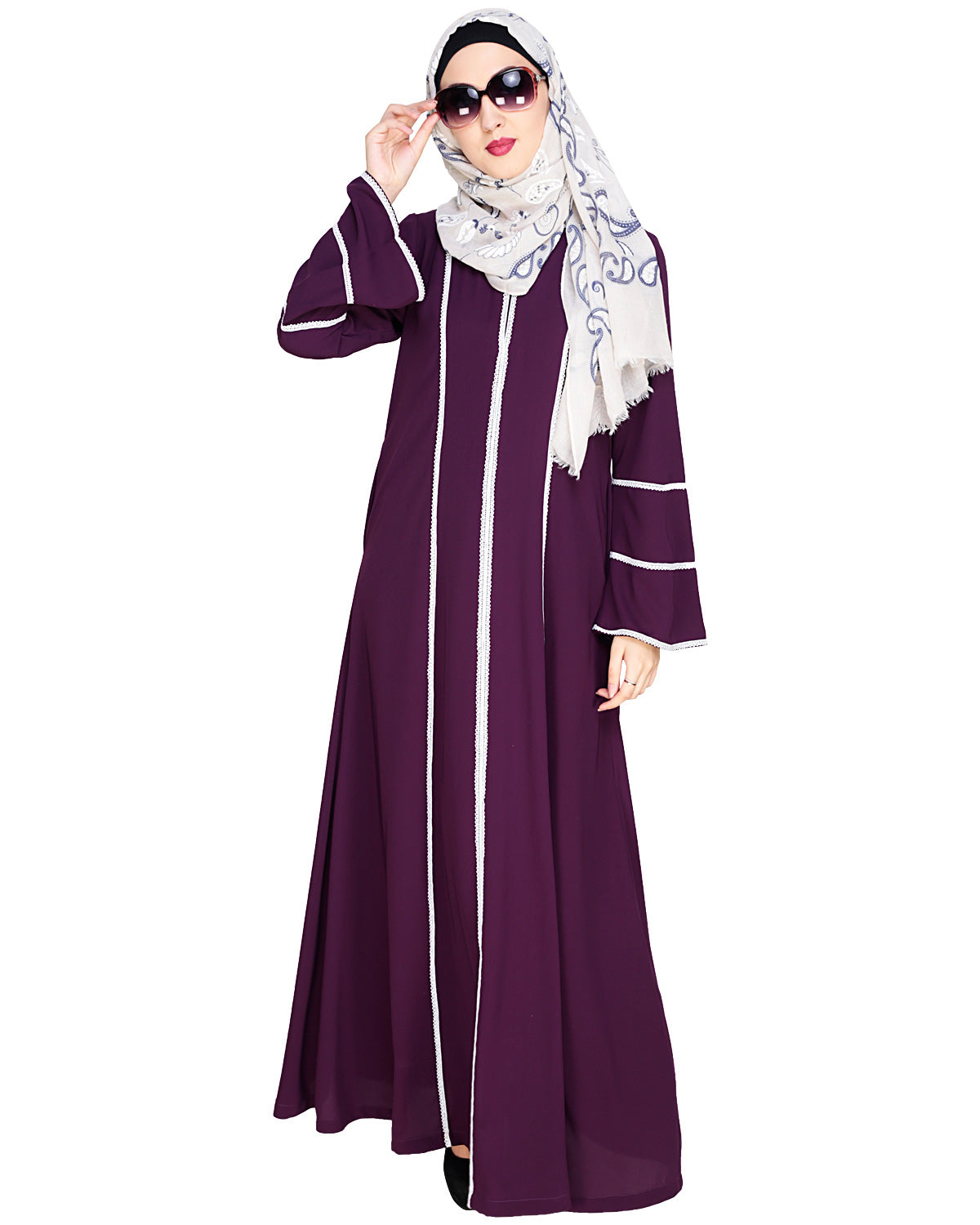 Snazzy Lace Abaya Grey