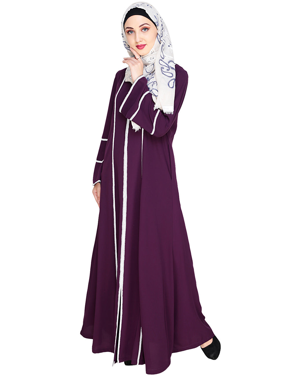 Snazzy Lace Abaya Grey