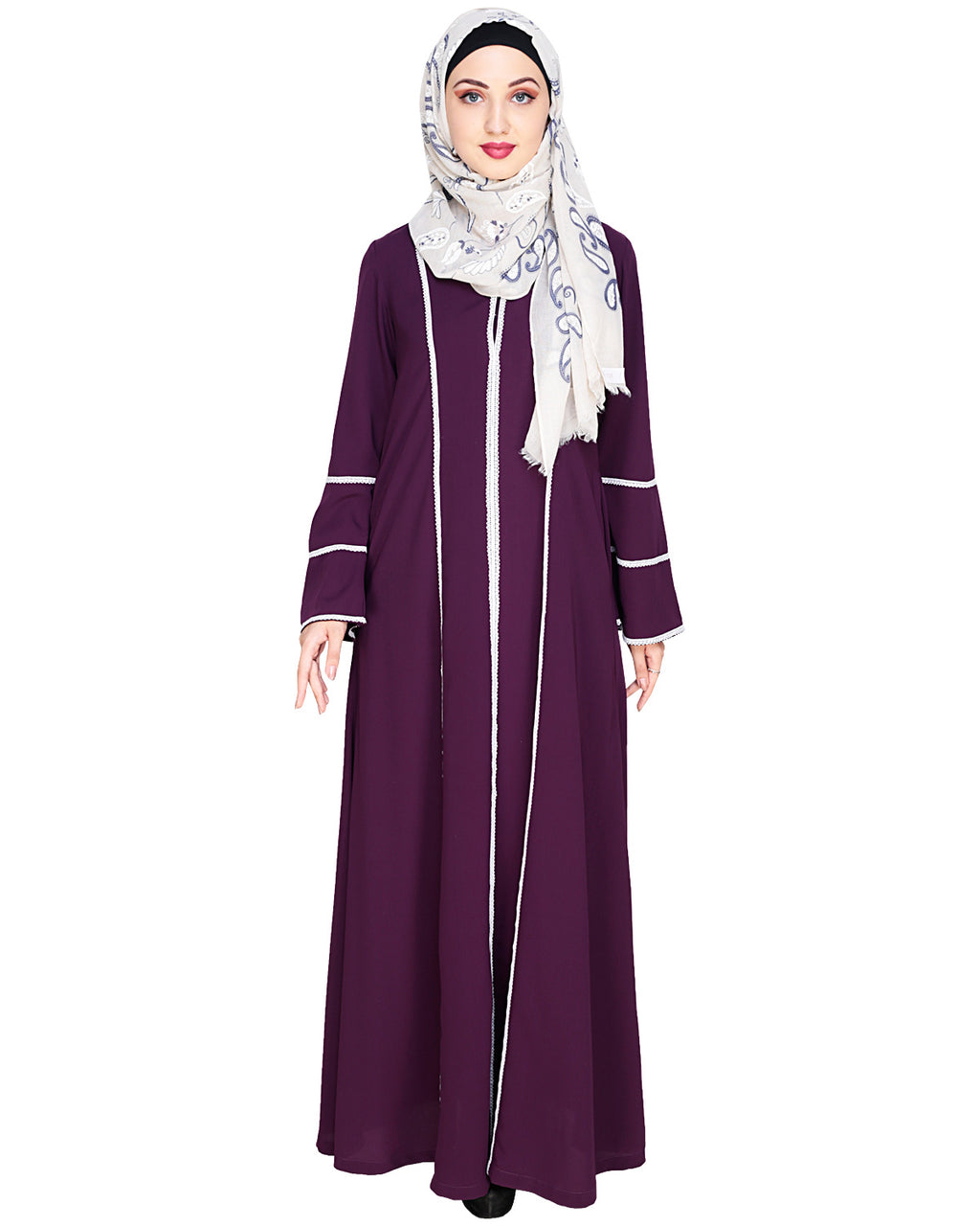 Snazzy Lace Abaya Purple
