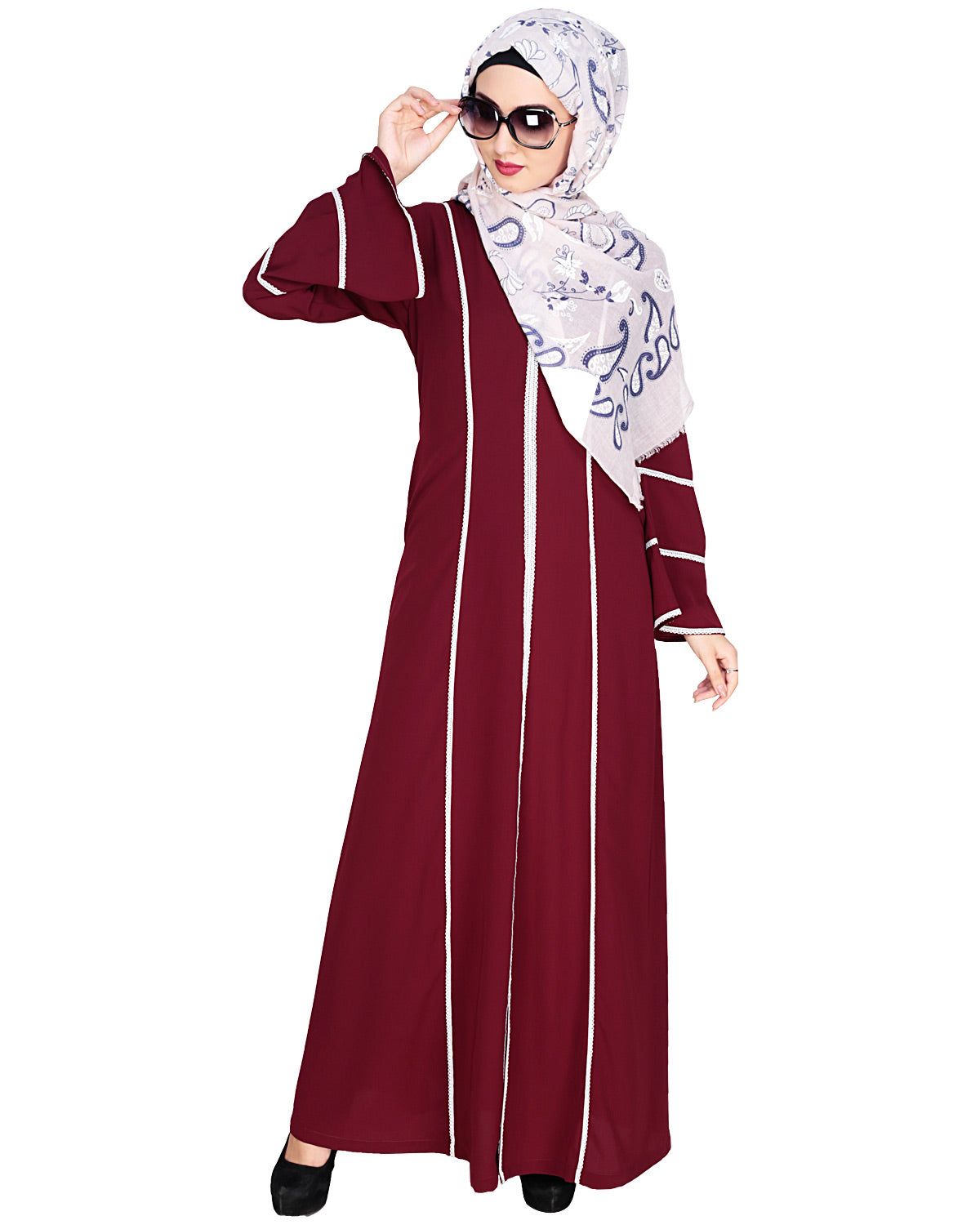 Snazzy Lace Abaya Purple