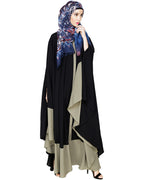 Colour Block Irani Kaftan Black