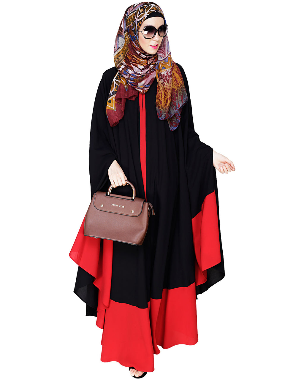 Colour Block Black Irani Kaftan Black