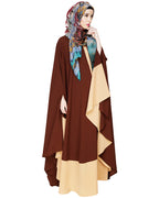 Colour Block Black Irani Kaftan Brown