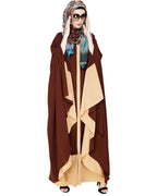 Colour Block Black Irani Kaftan Brown