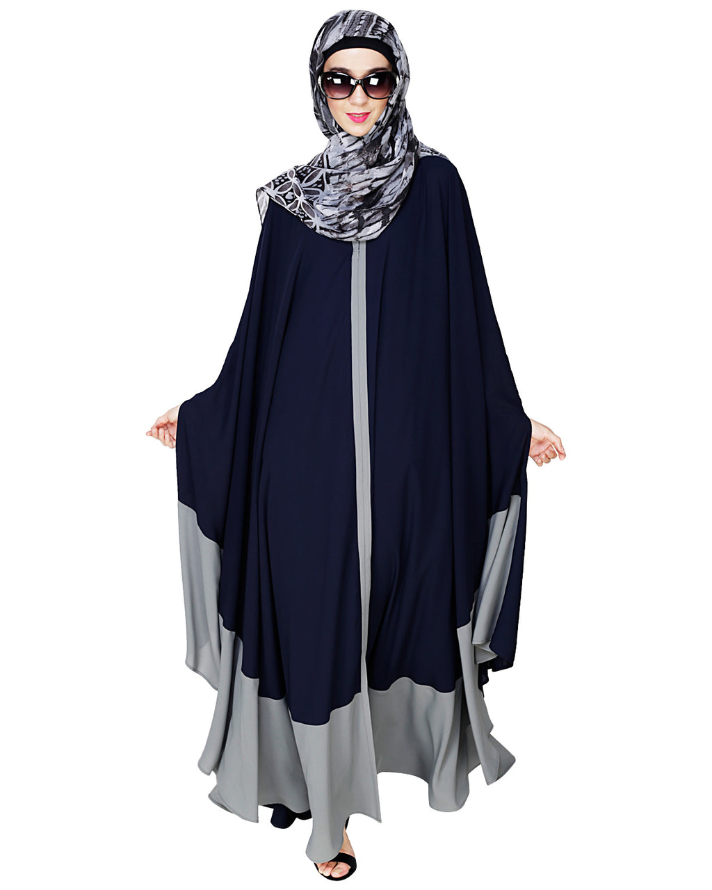 Colour Block Irani Kaftan Blue