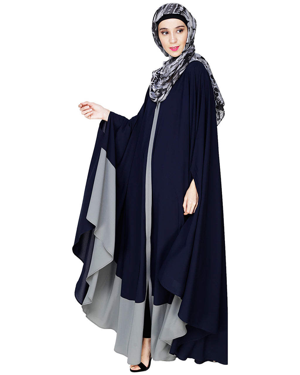 Colour Block Irani Kaftan Blue