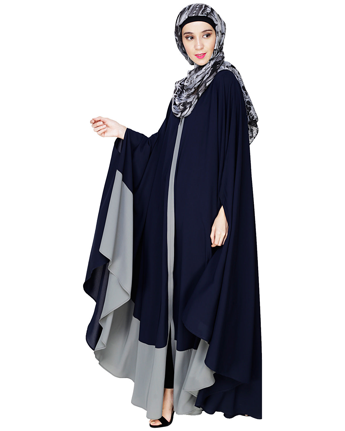 Colour Block Irani Kaftan Blue