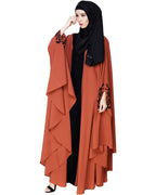 Delicate Embroidered Irani Kaftan Brick Red