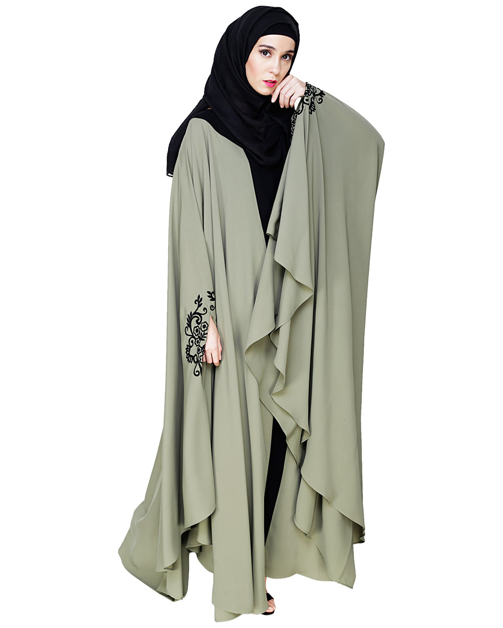 Delicate Embroidered Irani Kaftan Dead Mint