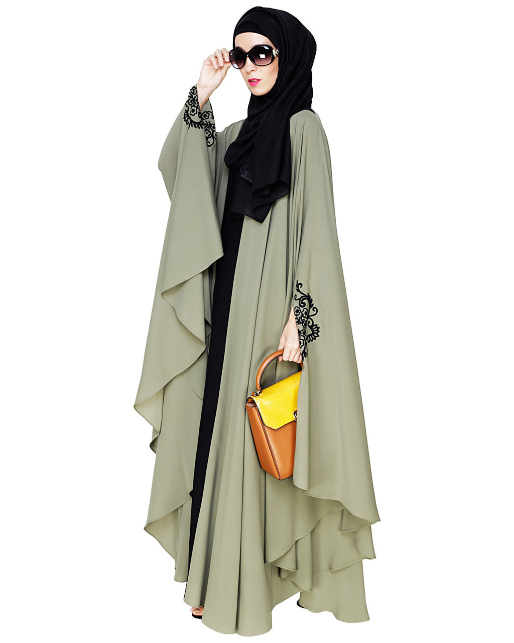 Delicate Embroidered Irani Kaftan Dead Mint